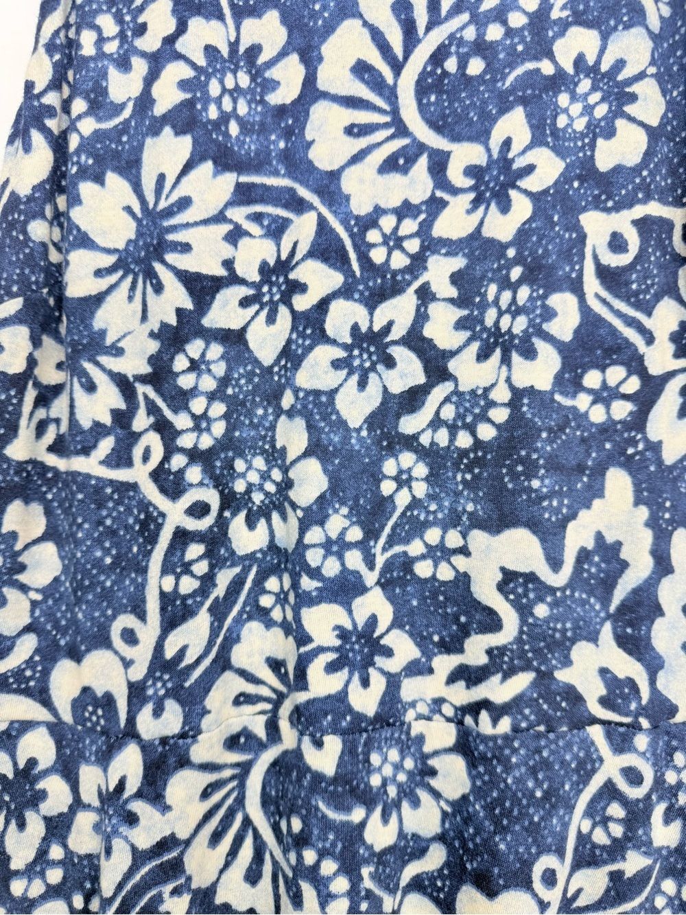 Chaps Navy Blue White Tropical Floral Cotton Halter Cut Sleeveless Maxi Dress - Picture 9 of 13